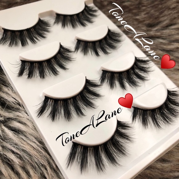 4 Pairs Mink Eyelashes Lashes False Eyelashes Glam - Picture 2 of 4